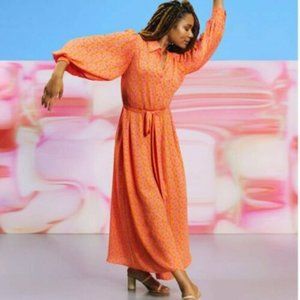 Alexis For Target Orange Long Sleeve Robe Dress Size L